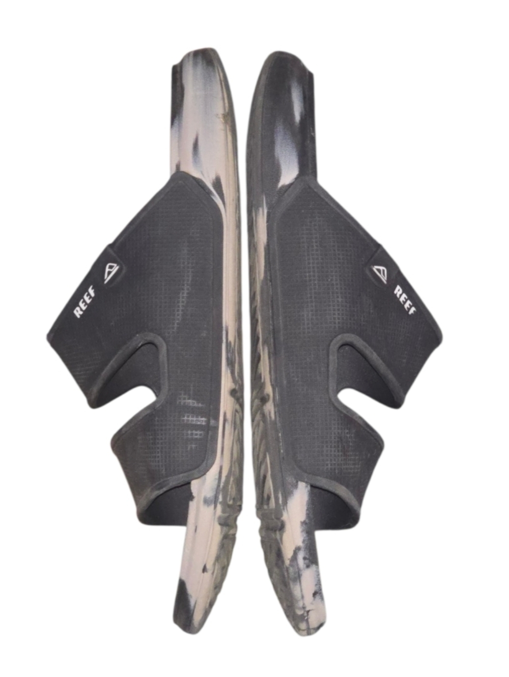 Reef Men's Oasis Double Up Slide Sandals Black Marble Size 11 - Picture 4 of 5
